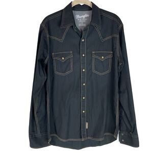 Wrangler Retro premium black western long sleeve shirt snap front size small